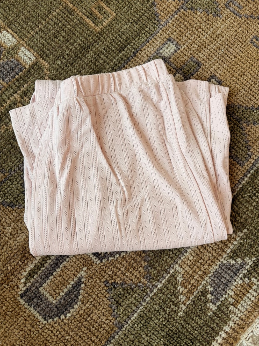 Pact Pointelle Wide Leg Pant in Soft Pink - Picture 4 of 5